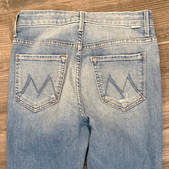 MOTHER Light Blue Distressed high waisted looker ankle fray Skinny Jeans - Picture 7 of 7